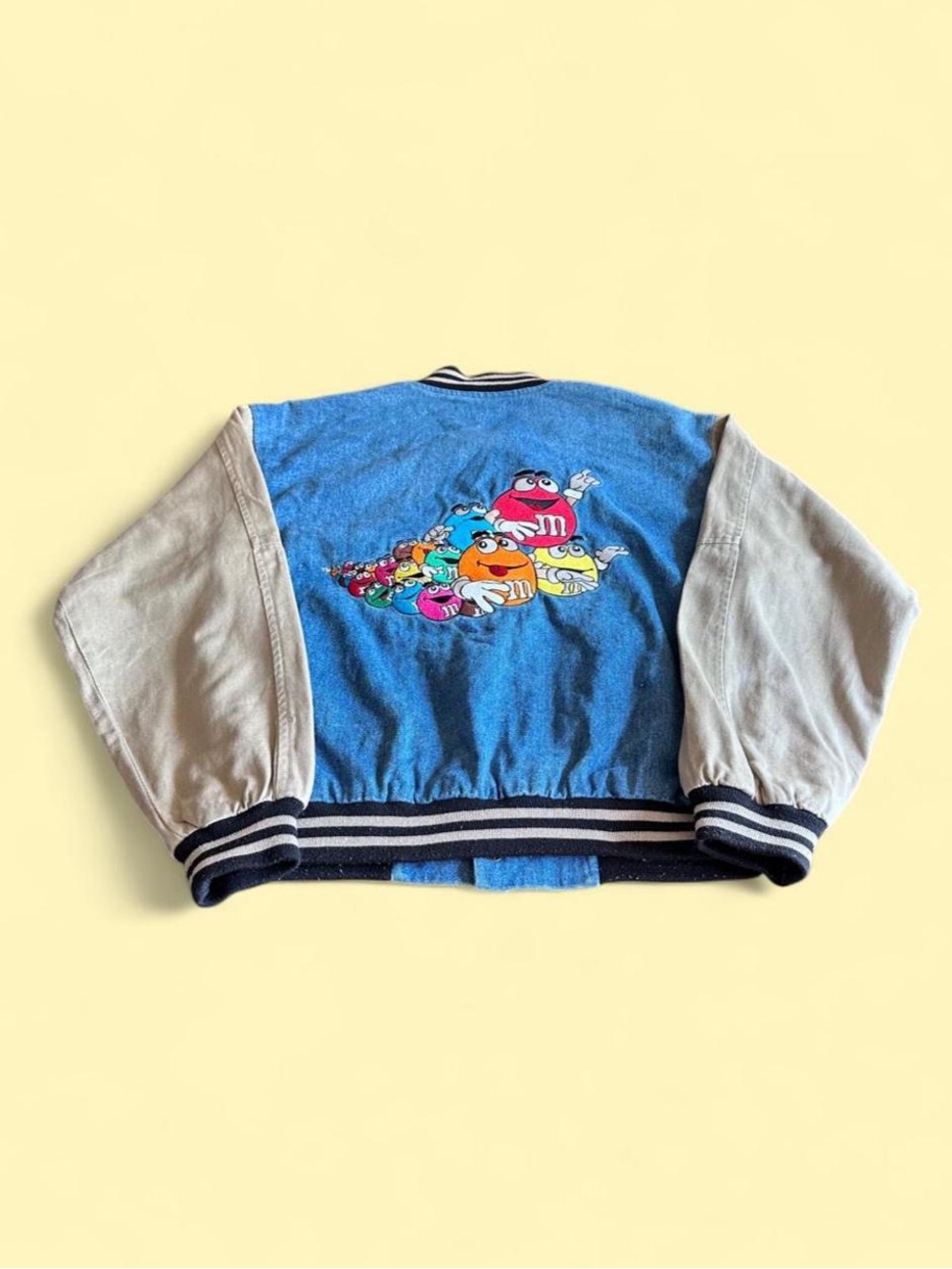 Vintage 1997 M&M’s Planet Mars Denim Varsity Jacket Women’s M Oversized
